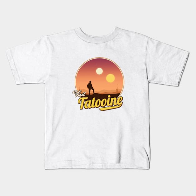 Visit Tatooine Kids T-Shirt by SunsetSurf